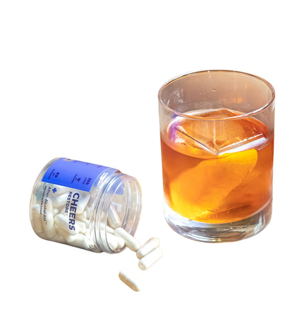 Cheers Restore | Supplement with DHM + L-Cysteine | Feel Better After Drinking & Support Your Liver | 12 Doses | Dihydromyricetin, Cysteine, Prickly Pear, B-Vitamins, Ginger