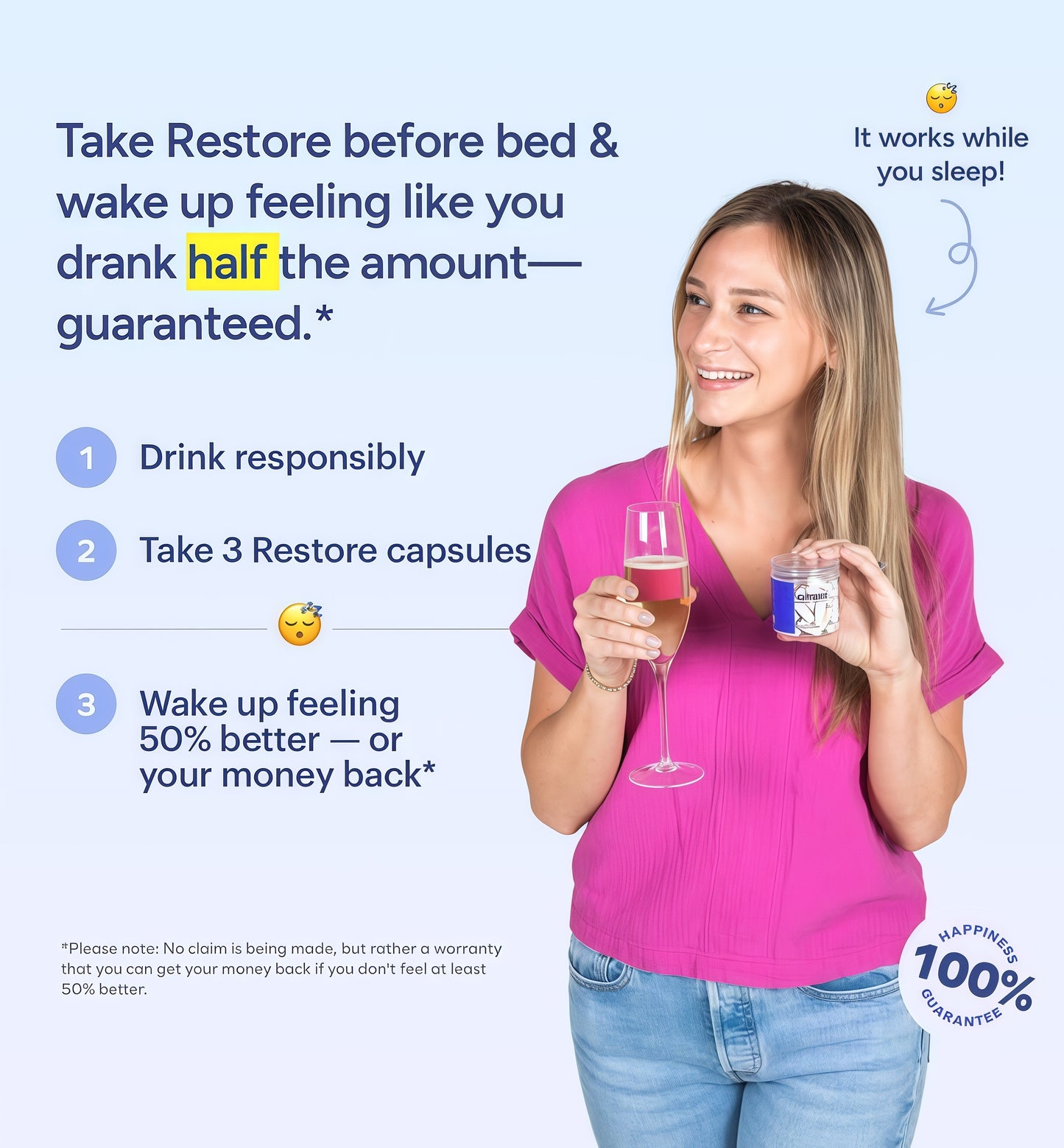 Cheers Restore | Supplement with DHM + L-Cysteine | Feel Better After Drinking & Support Your Liver | 12 Doses | Dihydromyricetin, Cysteine, Prickly Pear, B-Vitamins, Ginger